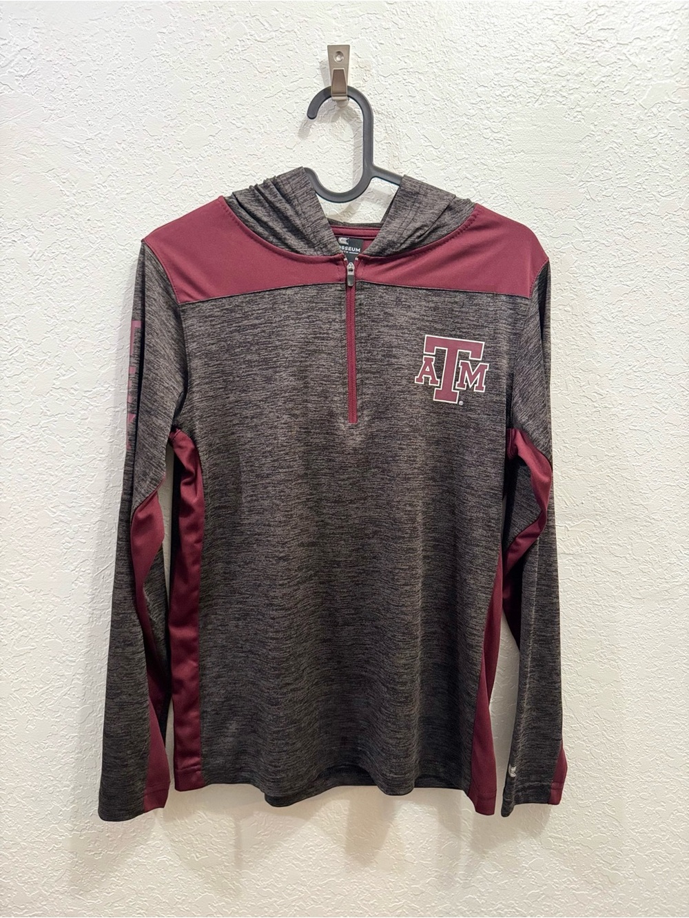 Colosseum Texas A&M Aggies Quarter Zip Hooded Windshirt Space Dye  Men’s/Youth M